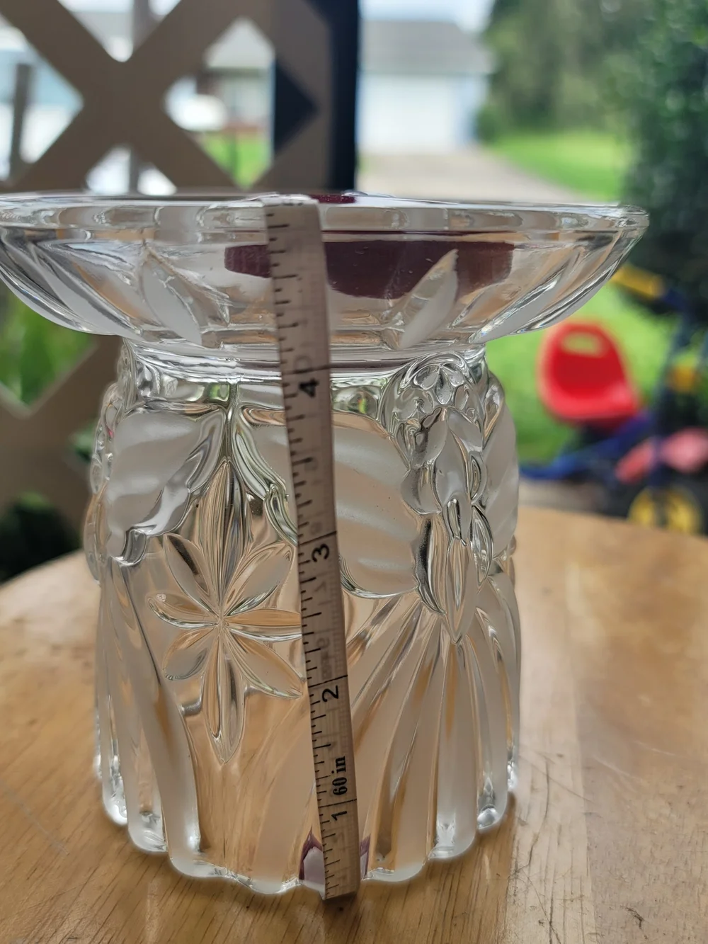 New Gorham Clear Cut Crystal Candle Holder With Box